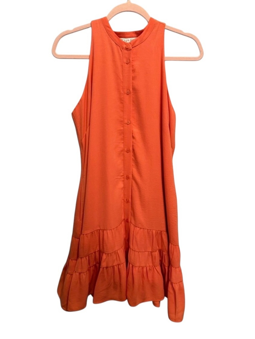 NWT Joy Joy Sleeveless Orange Mini Dress Medium Boho Flowy Summer